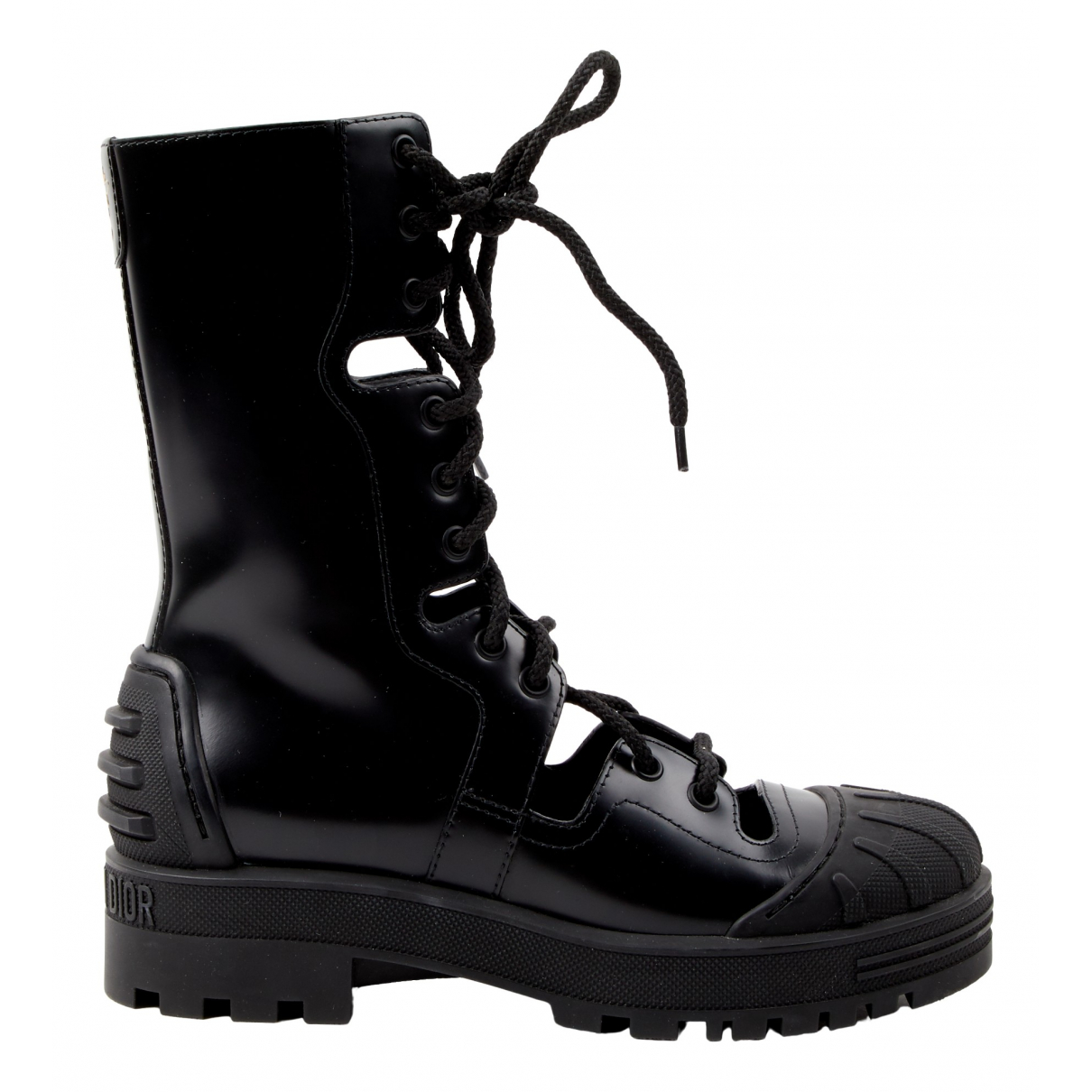 Pre-owned Dior Iron Leather Biker Boots 