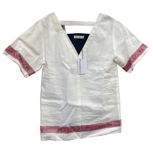Pre-owned Jw Anderson Linen Blouse In White