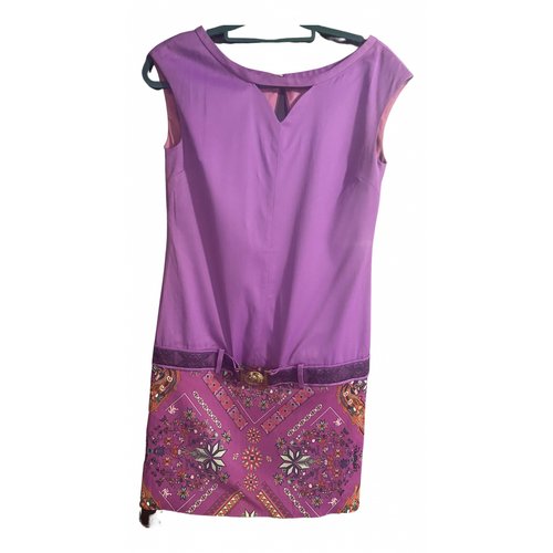 Pre-owned Versace Mini Dress In Purple