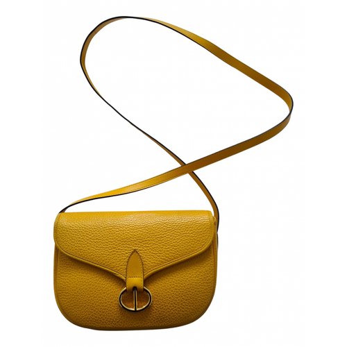 Pre-owned Dior Bobby Leather Crossbody Bag In Yellow