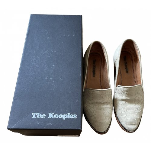 Pre-owned The Kooples Leather Flats In Beige