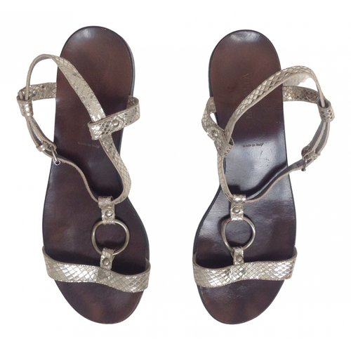 Pre-owned Marella Leather Sandals In Silver