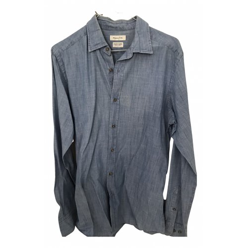 Pre-owned Massimo Dutti Linen Shirt In Blue