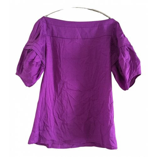 Pre-owned Versace Silk Blouse In Purple