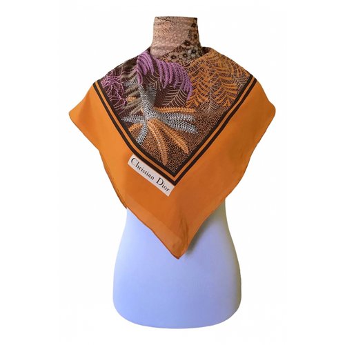 Pre-owned Dior Silk Handkerchief In Orange