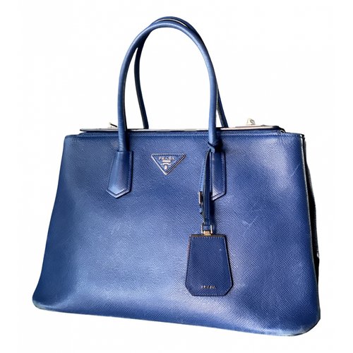 Pre-owned Prada Galleria Leather Handbag In Blue