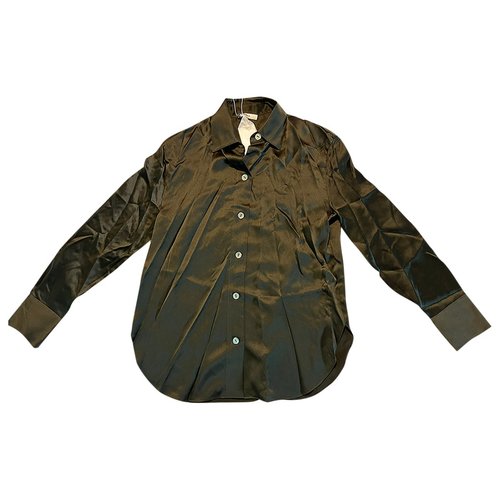 Pre-owned Vince Silk Blouse In Khaki