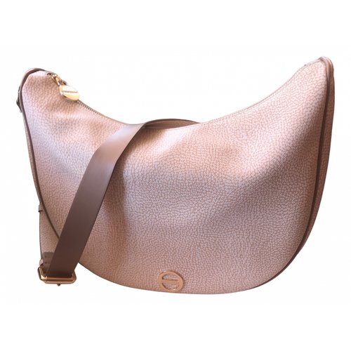 Pre-owned Borbonese Leather Crossbody Bag In Pink