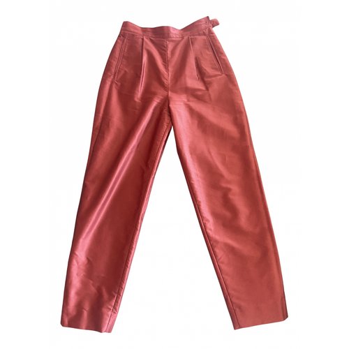 Pre-owned Courrèges Straight Pants In Red