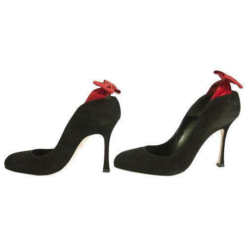 Pre-owned Brian Atwood Mid Heel In Black