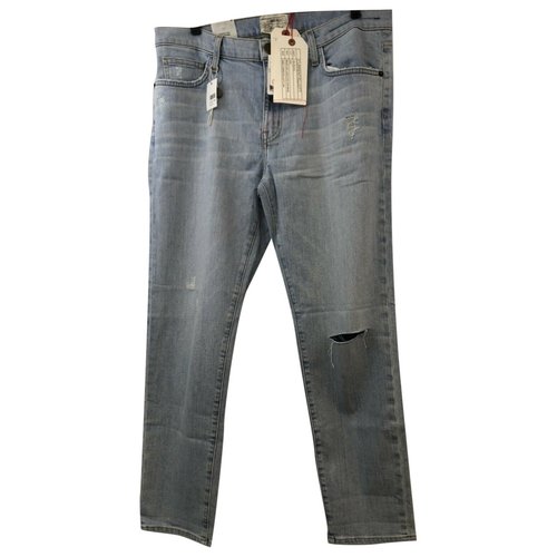 Pre-owned Current Elliott Straight Jeans In Grey