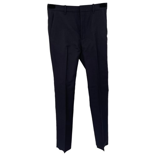 Pre-owned Balenciaga Wool Trousers In Navy