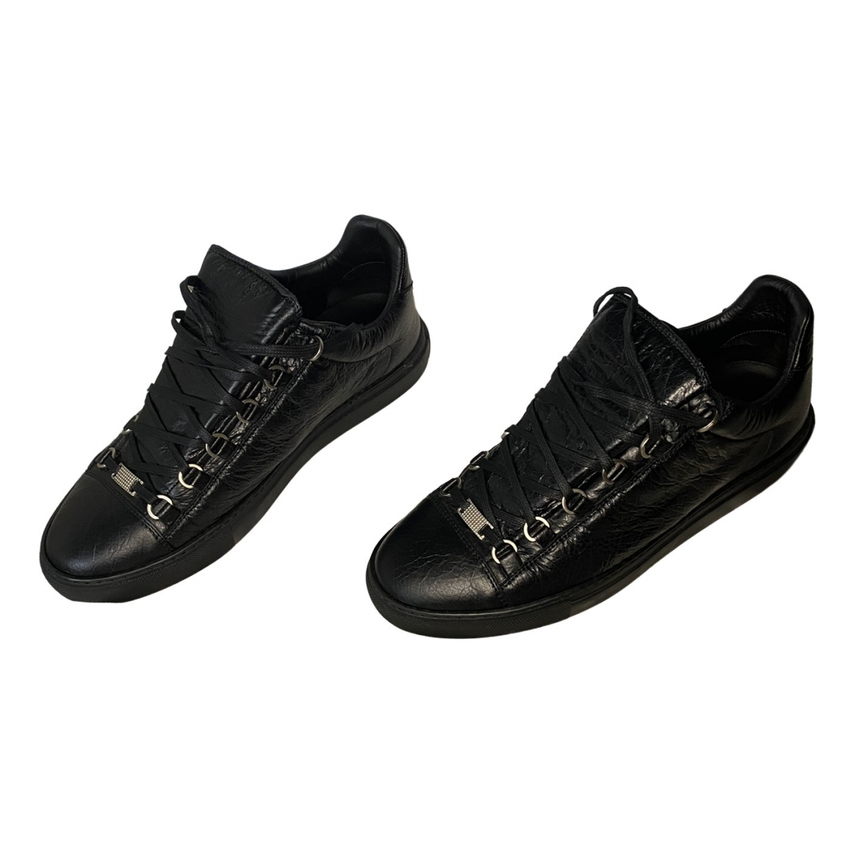 Pre-owned Balenciaga Arena Leather Low Trainers In Black | ModeSens