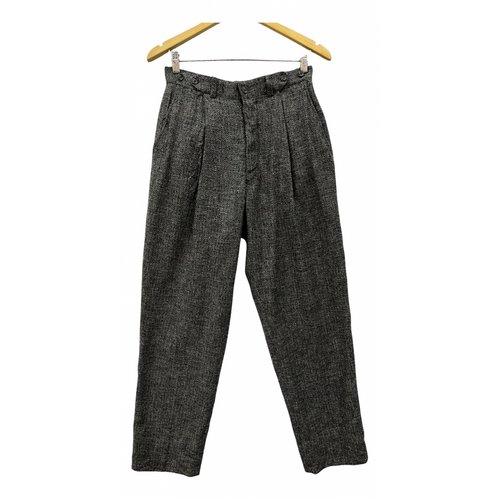 Pre-owned Issey Miyake Wool Trousers In Grey