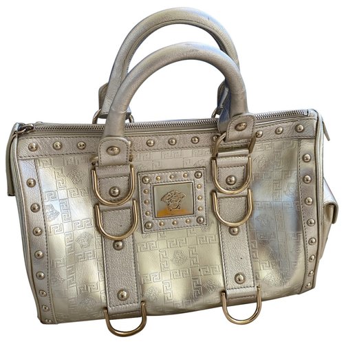 Pre-owned Versace Leather Handbag In Gold