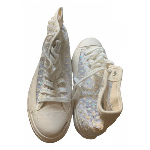 Pre-owned Enrico Coveri Cloth Trainers In White