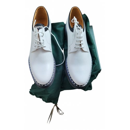 Pre-owned Church's Leather Lace Ups In White