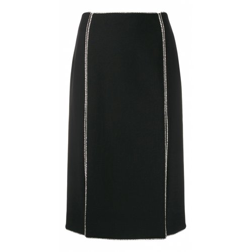 Pre-owned Area Wool Mid-length Skirt In Black