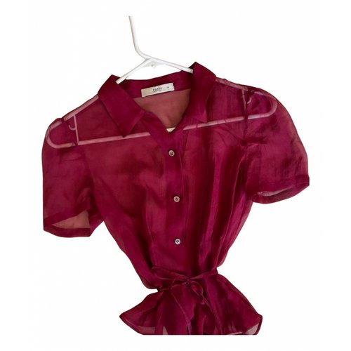 Pre-owned Prada Silk Blouse In Red