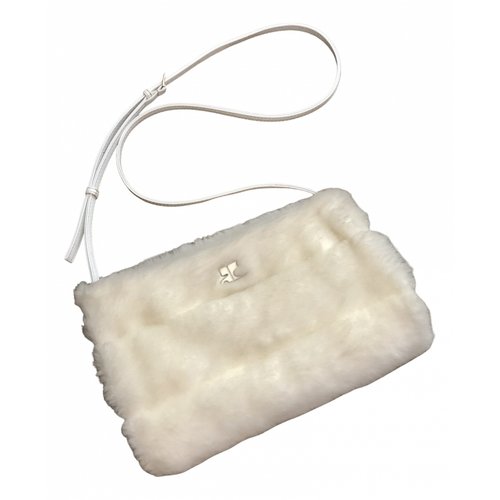 Pre-owned Courrèges Faux Fur Handbag In Ecru