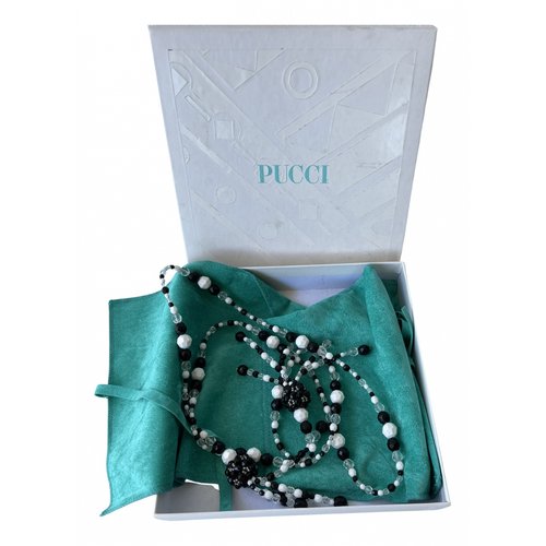 Pre-owned Emilio Pucci Crystal Necklace In Black