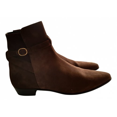 Pre-owned Celine Jacno Boots In Brown