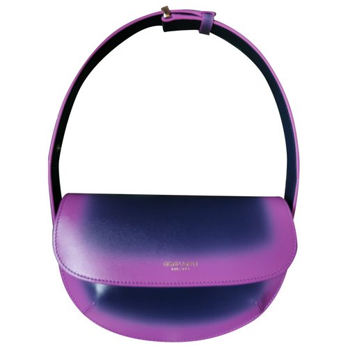 Pre-owned Giorgio Armani Leather Handbag In Purple