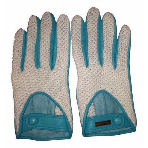 Pre-owned Dsquared2 Leather Mittens In Turquoise