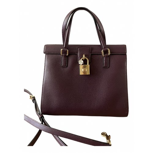 Pre-owned Dolce & Gabbana Leather Handbag In Burgundy