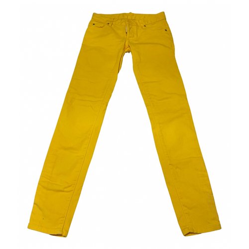 Pre-owned Dsquared2 Slim Jeans In Yellow