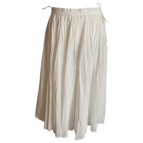 Pre-owned Zimmermann Mid-length Skirt In White