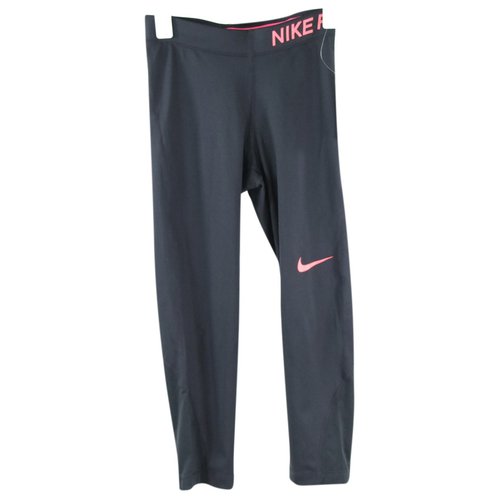 Pre-owned Nike Leather Trousers In Black