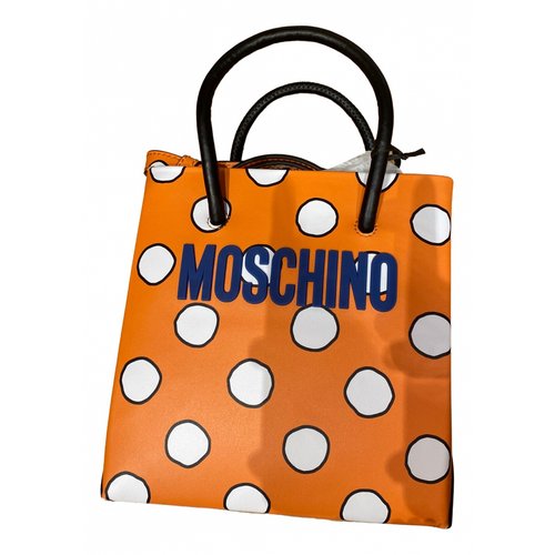 Pre-owned Moschino Leather Handbag In Orange