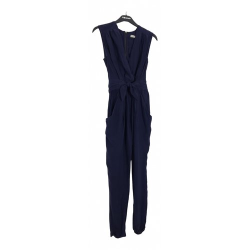 Pre-owned Whistles Silk Jumpsuit In Navy