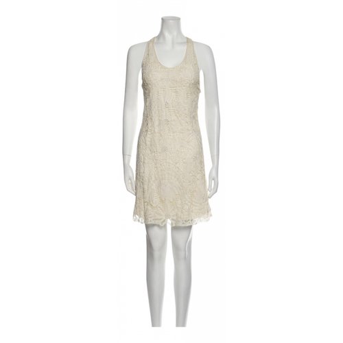 Pre-owned Ralph Lauren Silk Mid-length Dress In Beige