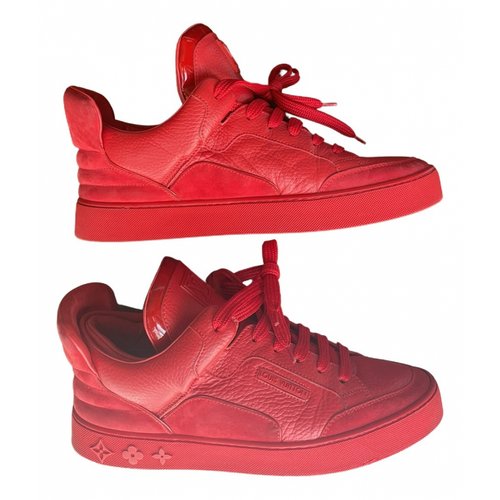 Pre-owned Louis Vuitton Leather Low Trainers In Red