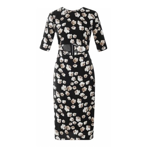 Pre-owned Suno Silk Mid-length Dress In Black