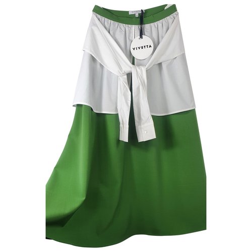 Pre-owned Vivetta Wool Maxi Skirt In Green