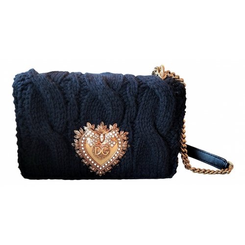Pre-owned Dolce & Gabbana Devotion Leather Crossbody Bag In Black