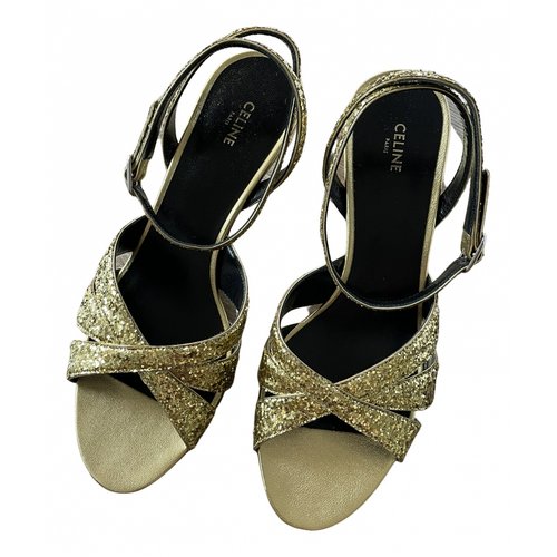 Pre-owned Celine Glitter Sandals In Gold