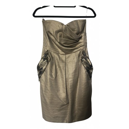 Pre-owned Matthew Williamson Mini Dress In Gold