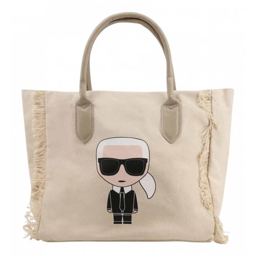 Pre-owned Karl Lagerfeld Handbag In White
