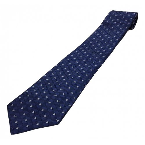 Pre-owned Chanel Silk Tie In Navy