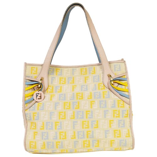 Pre-owned Fendi Leather Tote In Yellow