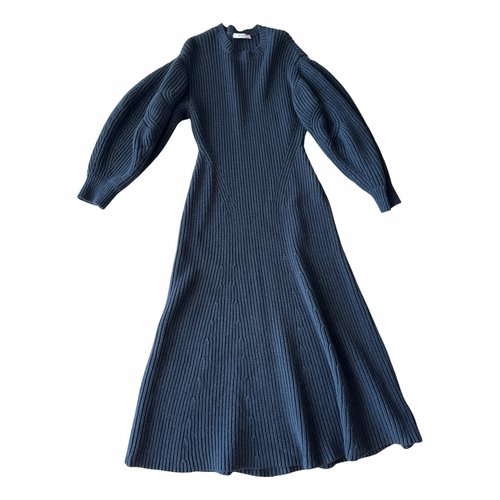 Pre-owned Givenchy Wool Maxi Dress In Navy
