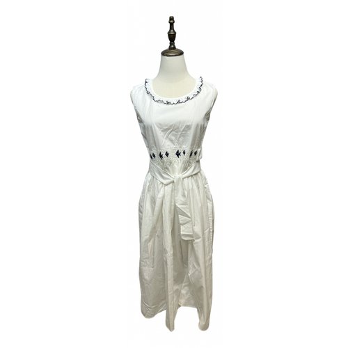 Pre-owned Miu Miu Maxi Dress In White