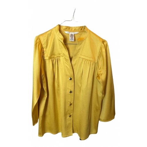 Pre-owned Diane Von Furstenberg Silk Shirt In Yellow