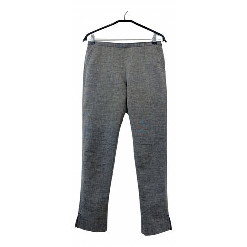 Pre-owned Mcq By Alexander Mcqueen Linen Slim Pants In Grey