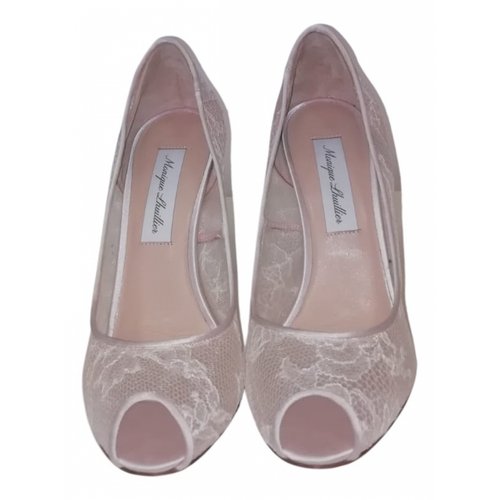 Pre-owned Monique Lhuillier Tweed Heels In White