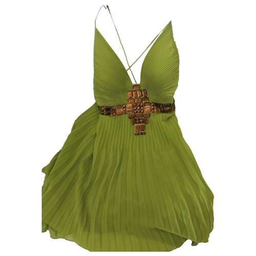 Pre-owned Just Cavalli Mini Dress In Green | ModeSens